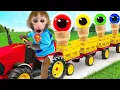 Download Lagu Monyet Bon Bon Imut senang dengan tongkat sihir dan membuat permen pelangi bersama teman bebek
