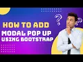 How To Add Modal Pop Up Using Bootstrap