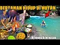FISHING CAMP || JELAJAH HUTAN RIMBA || BERBURU IKAN MEMASAK DI ALAM LIAR DAN MEMBANGUN SELTER