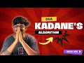 Kadane s Algorithm in Tamil Find Maximum Subarray Sum DSA Tutorial in Tamil