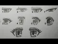 How to Draw ANIME EYES Step by Step Slow Tutorial for Beginners No time lapse