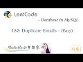 LeetCode in MySQL 182 Duplicate Emails - Michelle English Version
