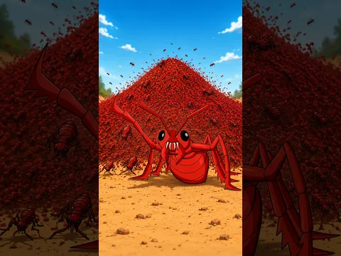 ভয়ঙ্কর লাল পিঁপড়ের হামলা🐜  #shorts #ants #redants #youtubeshorts