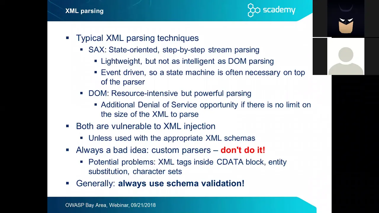 Webinar: XML security – It's just data, how bad can it be?