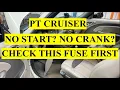 No Crank no Start Cluster not Working on your Chrysler PT Cruiser 2000-2010 - Check This First