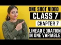 Linear equation in one variable Chapter 7 Class 7 One shot