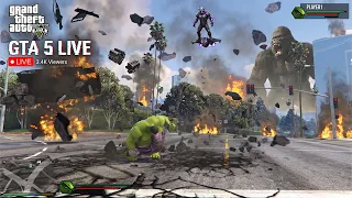 GTA 5 LIVE 🔴 HULK vs SUPERHEROES! 💚 Epic Fighting Battle