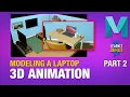 Polygon Modeling a Laptop in Autodesk Maya 2022 Using a simple 3D Cube Beginner Tutorial Part 2