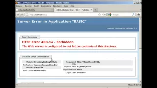 IIS basic authentication configuration example