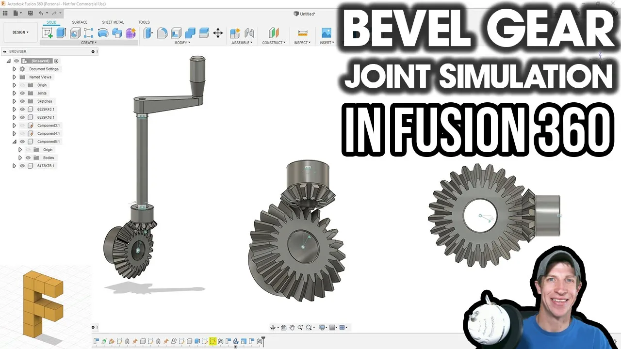 Simulating BEVEL GEAR MOVEMENT in Autodesk Fusion 360 with Joints!