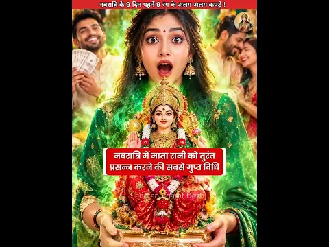 नवरात्रि के 9 दिन पहने 9 रंग के कपड़े😍 #sanatanbharatdesh #navratri #shorts #matarani #bageshwardham