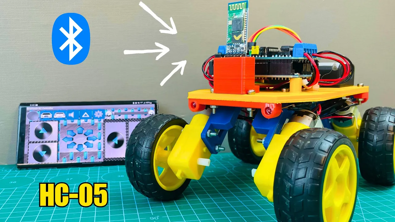 BlueTooth controlled car using L293D motor driver