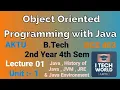 Object Oriented Programming with Java Lec 01 Java - History etc B Tech AKTU 2 Year BCS403