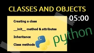 Classes Objects in 5 Minutes Python Tutorial for Beginners