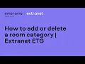 How to add or delete a room category Extranet ETG