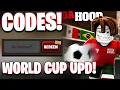 NEW ALL Working WORLD CUP UPDATE CODES FOR DA HOOD ROBLOX DA HOOD CODES