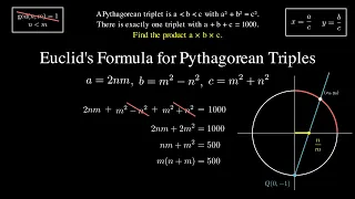 Project Euler Problem 9 Pythagorean Triple such that a b c 1000 Euclid s Formula