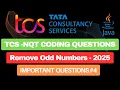 Remove Odd Numbers from an Array Most Asked Java DSA Question TCS NQT Interview Prep