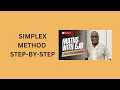 15 Simplex Method Step-by-Step