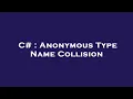 C Anonymous Type Name Collision