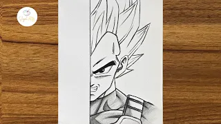 How to draw Vegeta || Vegeta from Dragon Ball step by step drawing || Anime character drawing