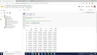 Calculating the Variance Covariance Matrix of stock Returns in Python