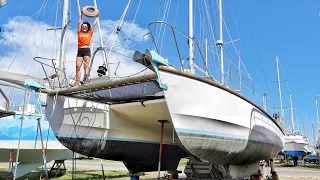 Refitting A Catamaran With Stuff Found in the Trash | Wildlings Sailing