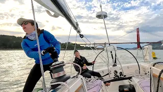 Racing 2024 Three Bridge Fiasco ⛵ Jib Halyard Snaps 💥 Mid-Race! #yachtracing #ourladydefiant