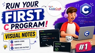 Online Compiler Tutorial Run Your First C Program - Visual Notes