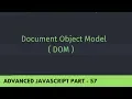 What is the Document Object Model DOM - Advance JavaScript Tutorial Part 57