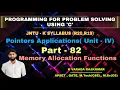 Part - 82 Memory Allocation Function Pointer Applications