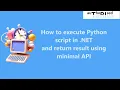How to execute Python script in NET and return result using minimal API