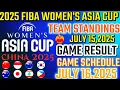 Download Lagu 2025 FIBA WOMEN'S ASIA CUP TEAM STANDINGS AS OF JULY 15,2025|FIBA WOMEN'S ASIA CUP|XU HAN  18 POINTS