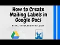 How to Create Mailing Labels in Google Docs