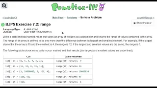 Java Practice It Exercise 7 2 range arrays array basics