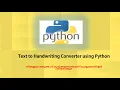 Convert text to handwriting using Python PyWhatKit Assignment Hack using Python MCA BCA