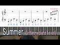 Summer Piano Intermediate level tutorial music score syllable names Joe Hisaishi