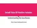 Default Values of Primitives In Java