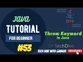 Throw Keyword in Java Exception Handling with Example Need of Throw Keyword Tutorial