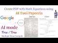 Create PDF with Math Equation using AI Tools