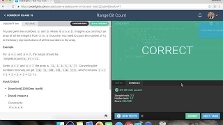 Range Bit Count - CodeFights