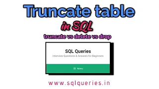 Truncate table in SQL Server SQL Queries