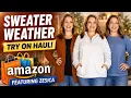 AMAZON Winter 2022 Sweaters Cardigans ft Zesica Cozy Warm Try on for Women Over 40