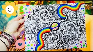 HOW TO DOODLE TRIPPY ART draw with me