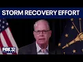 Indiana governor discusses storm recovery after deadly flooding power outages