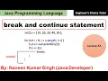 break and continue statement in Java Java Programming Language Java