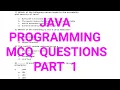 JAVA Programming MCQ Questions Part1