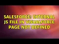 Salesforce External JS file in visualforce page not defined 2 Solutions