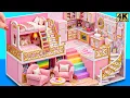 Make Next Level Pink Princess House with Hidden Spaces and Bunk Bed DIY Miniature House