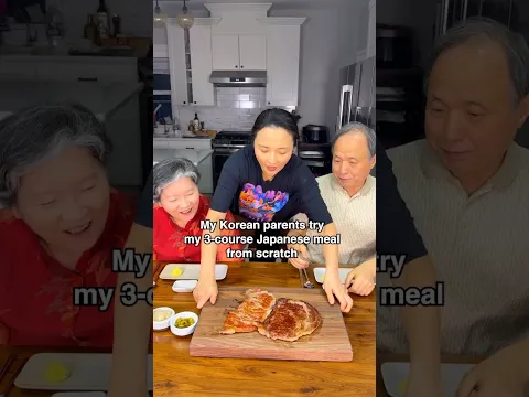 My Korean Parents Try My 3 Course Japanese Meal from Scratch